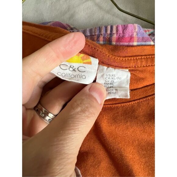 C & C California orange long sleeve top XL - Picture 2 of 4